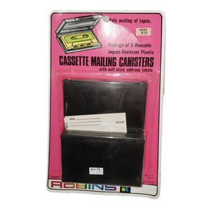 Vtg Package Of 3 Cassette Tape Mailing Canisters Factory Sealed New Old Stock